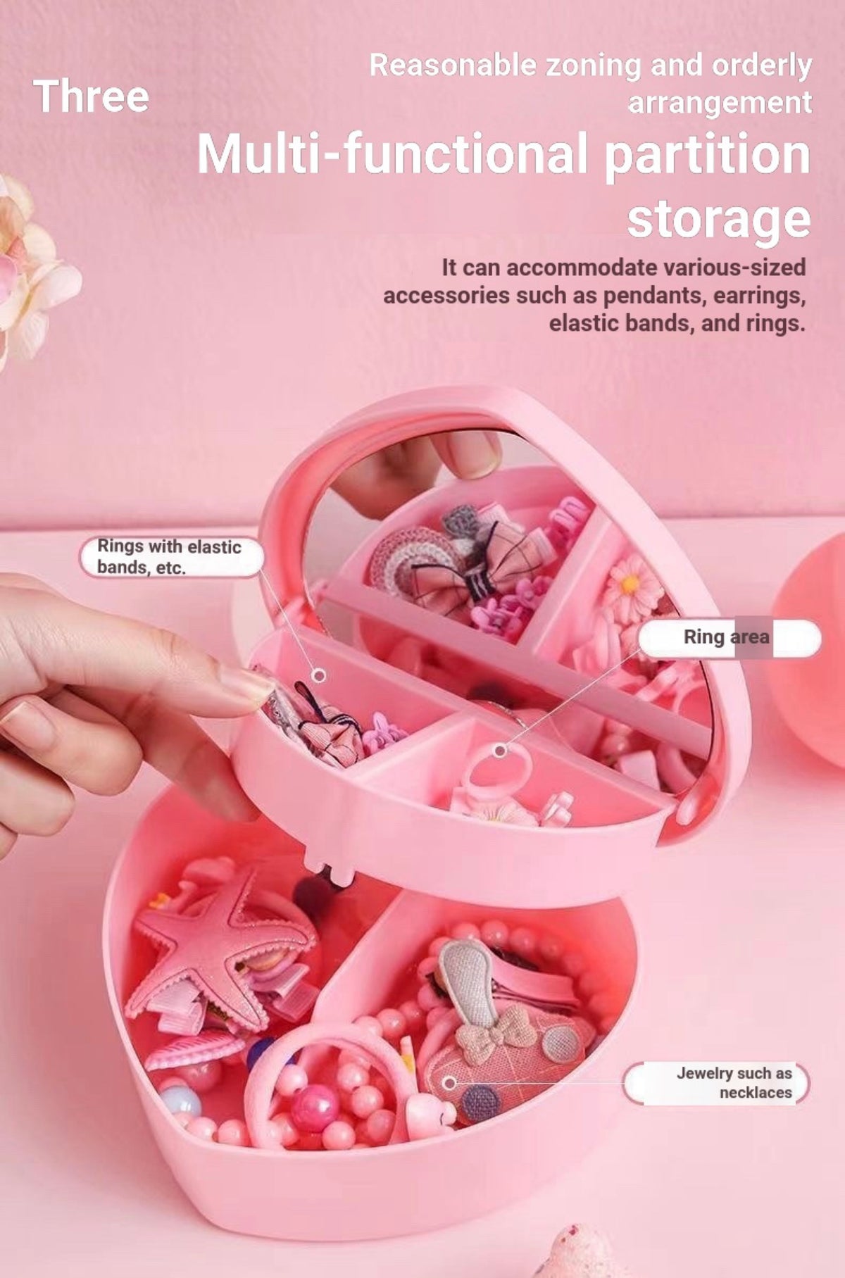 Heart-shaped cake storage box
