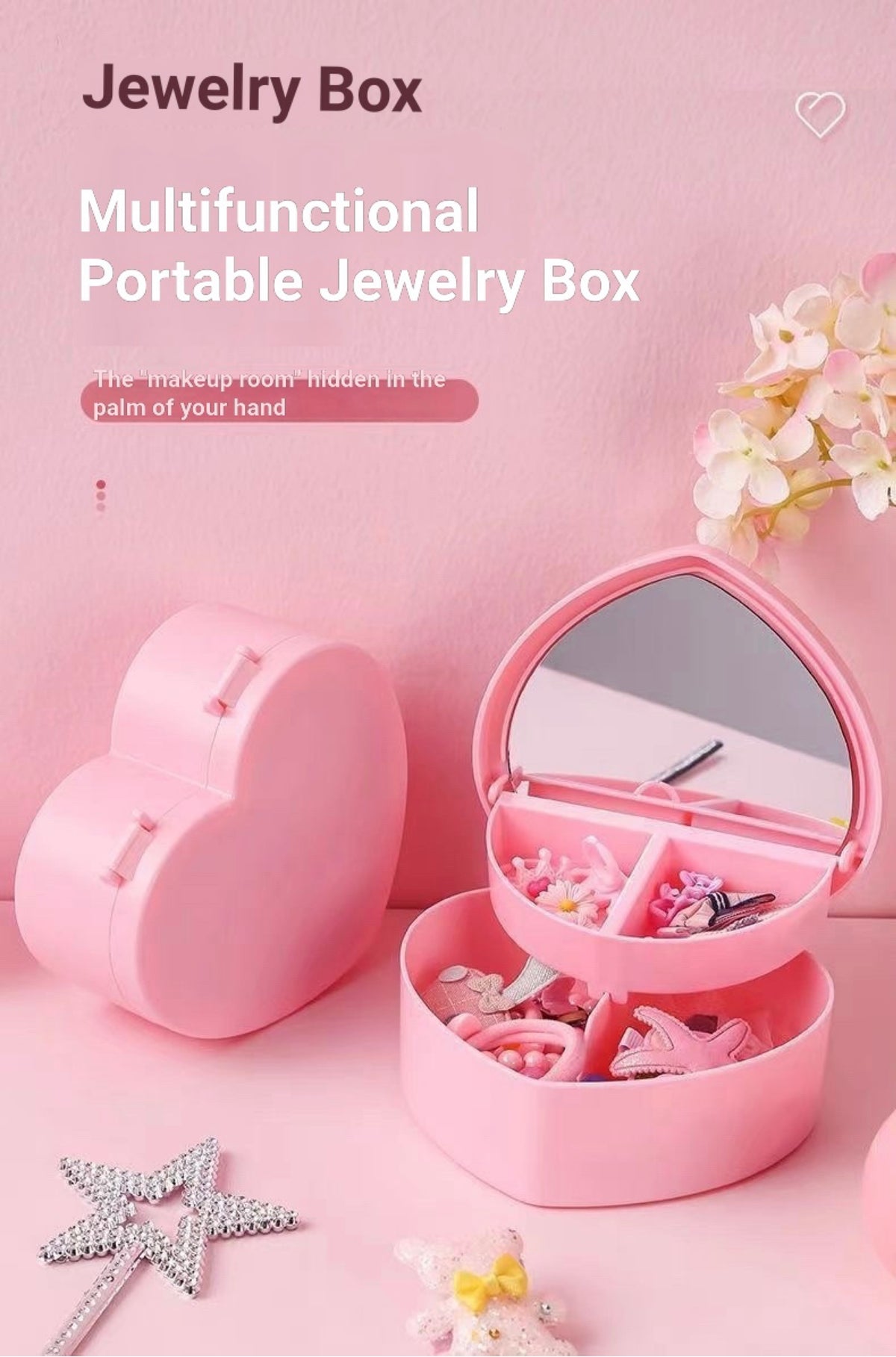Heart-shaped cake storage box