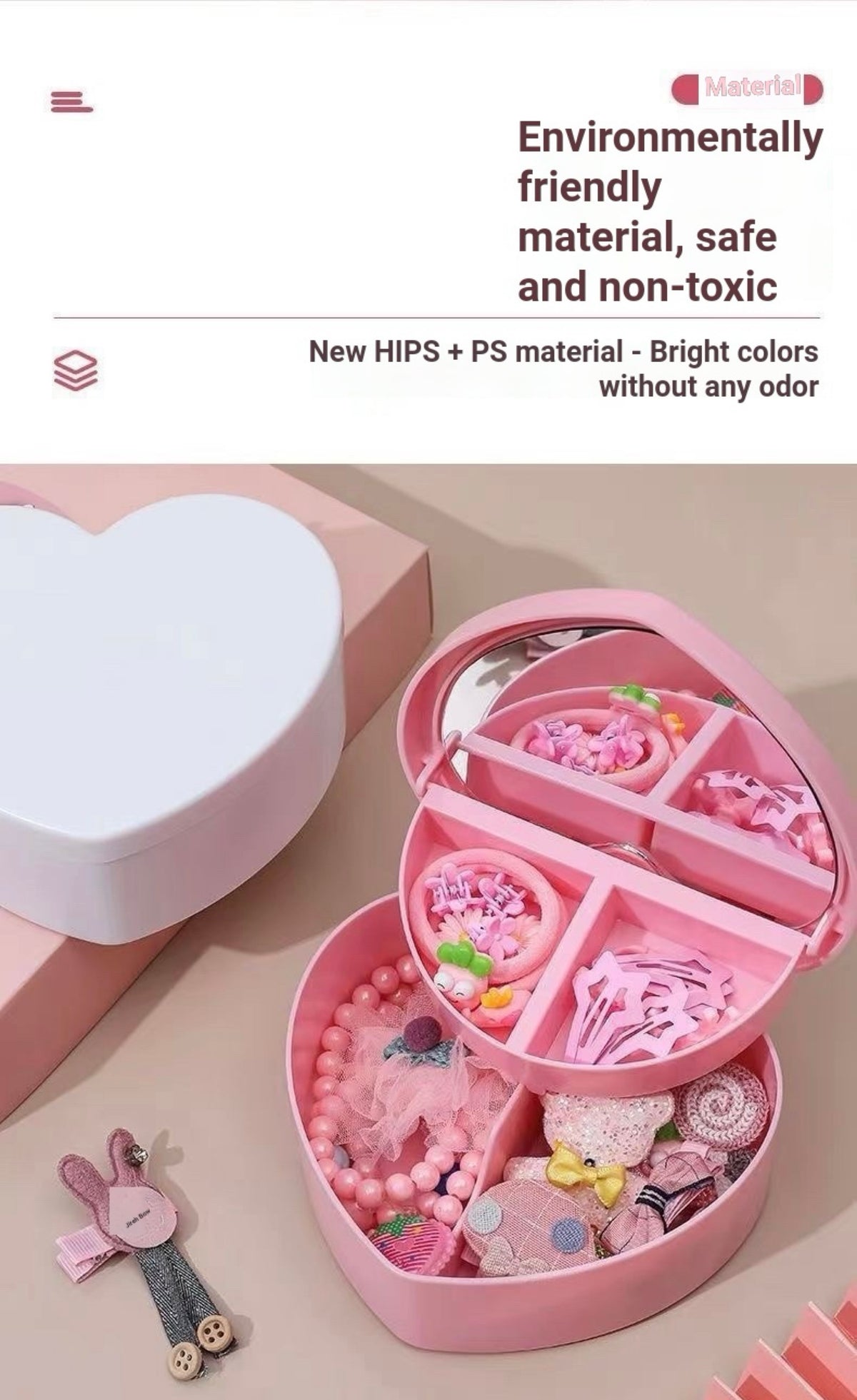 Heart-shaped cake storage box