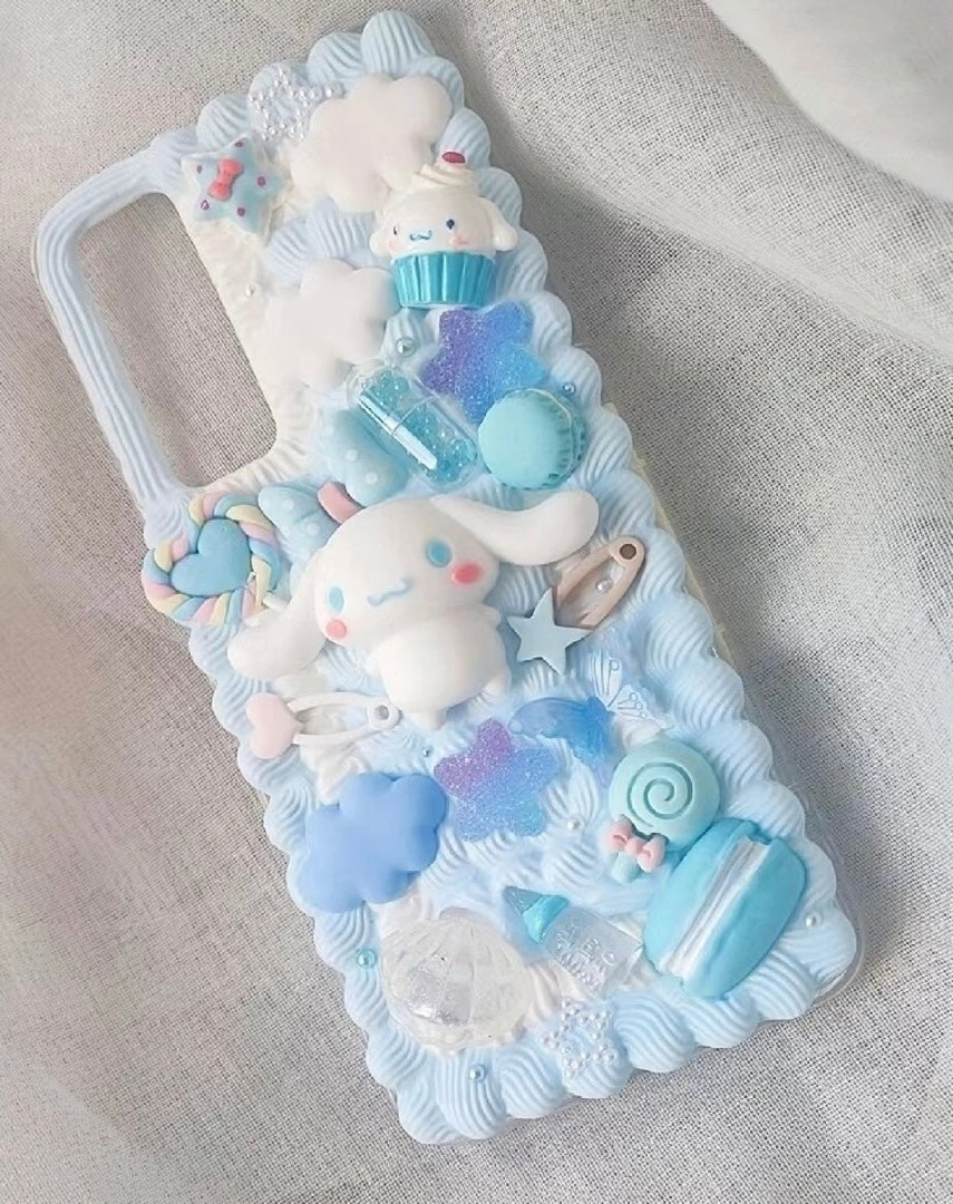Creamy Glue Phone Case with Cinnamoroll Decoration