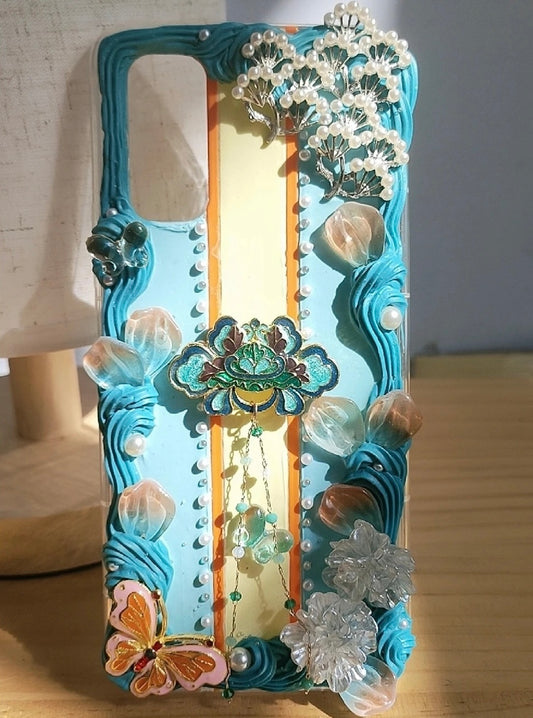 Chinese Ancient Style Hairpin Tassel Cream Phone Case