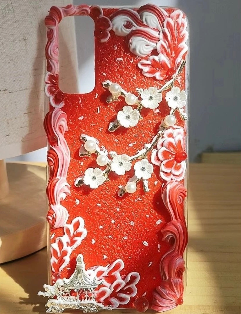 Chinese Ancient Style Hairpin Tassel Cream Phone Case