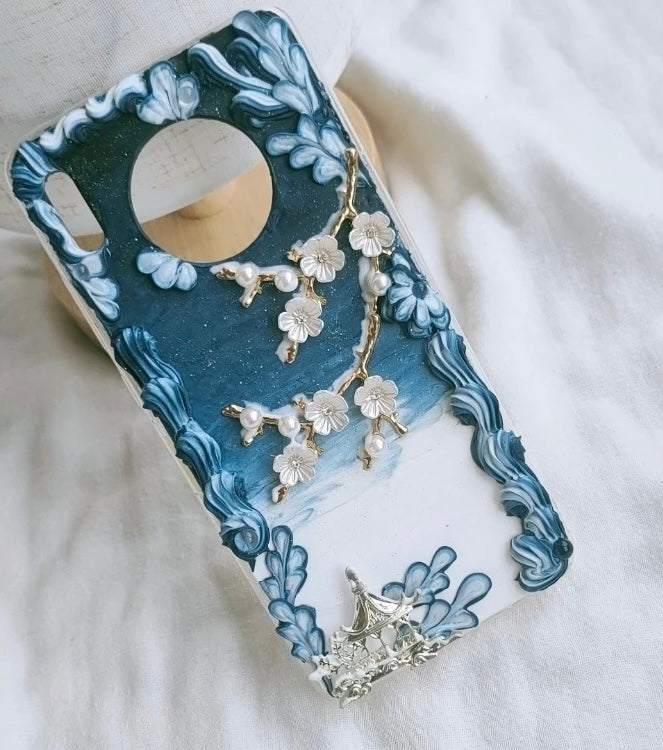 Chinese Ancient Style Hairpin Tassel Cream Phone Case
