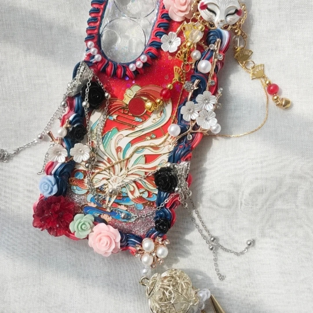 Chinese Ancient Style Hairpin Tassel Cream Phone Case