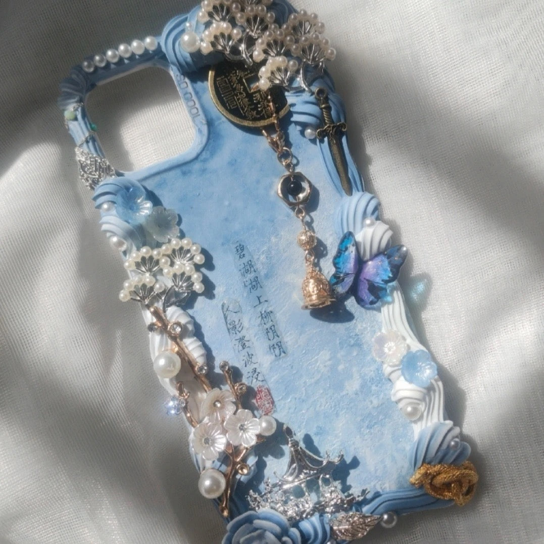 Chinese Ancient Style Hairpin Tassel Cream Phone Case