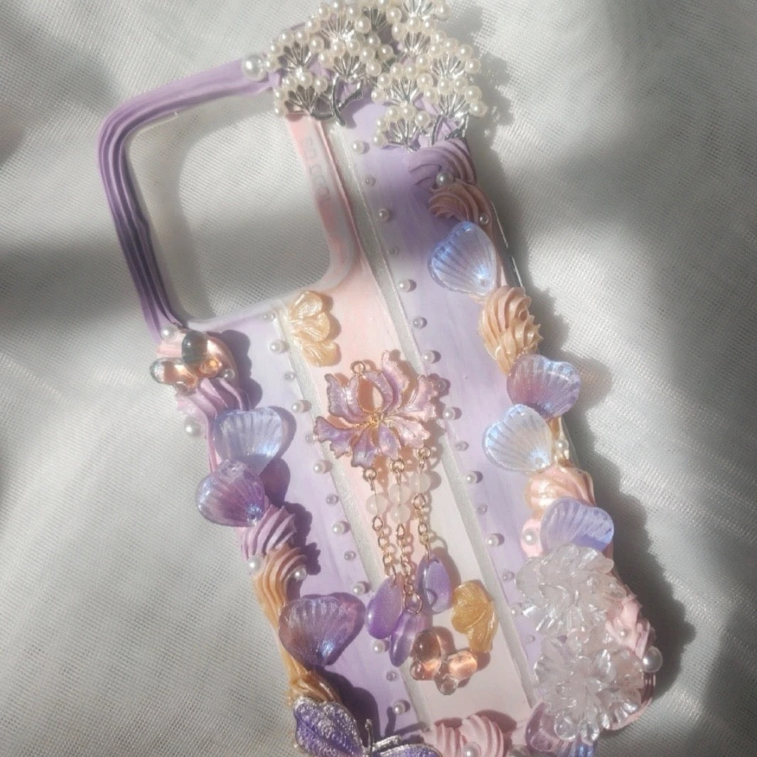 Chinese Ancient Style Hairpin Tassel Cream Phone Case