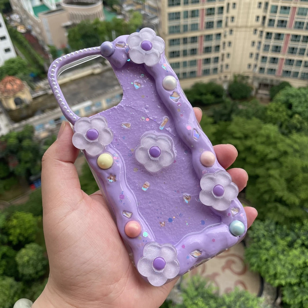 Cute cartoon hot melt glue phone case