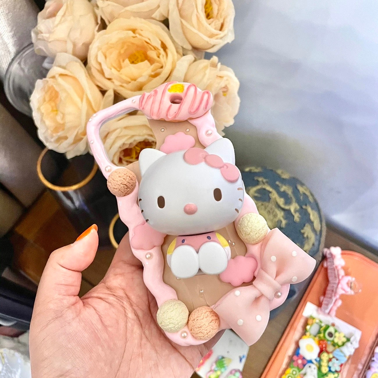 Cute cartoon hot melt glue phone case