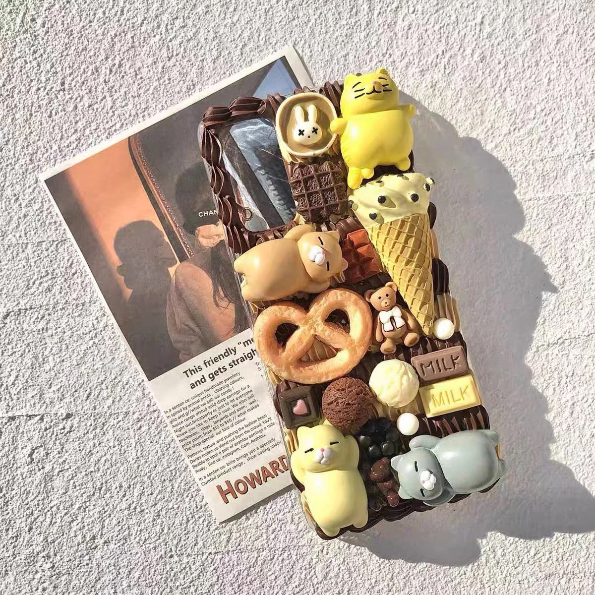 Cute cartoon hot melt glue phone case