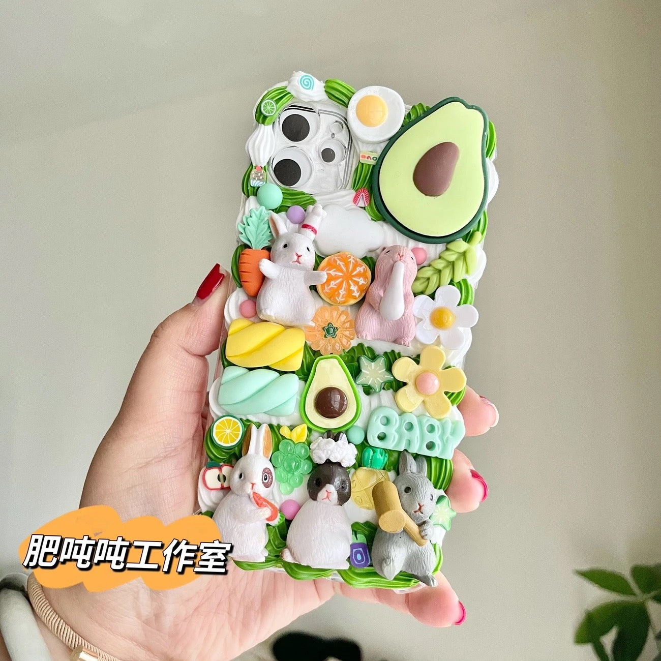 Cute cartoon hot melt glue phone case