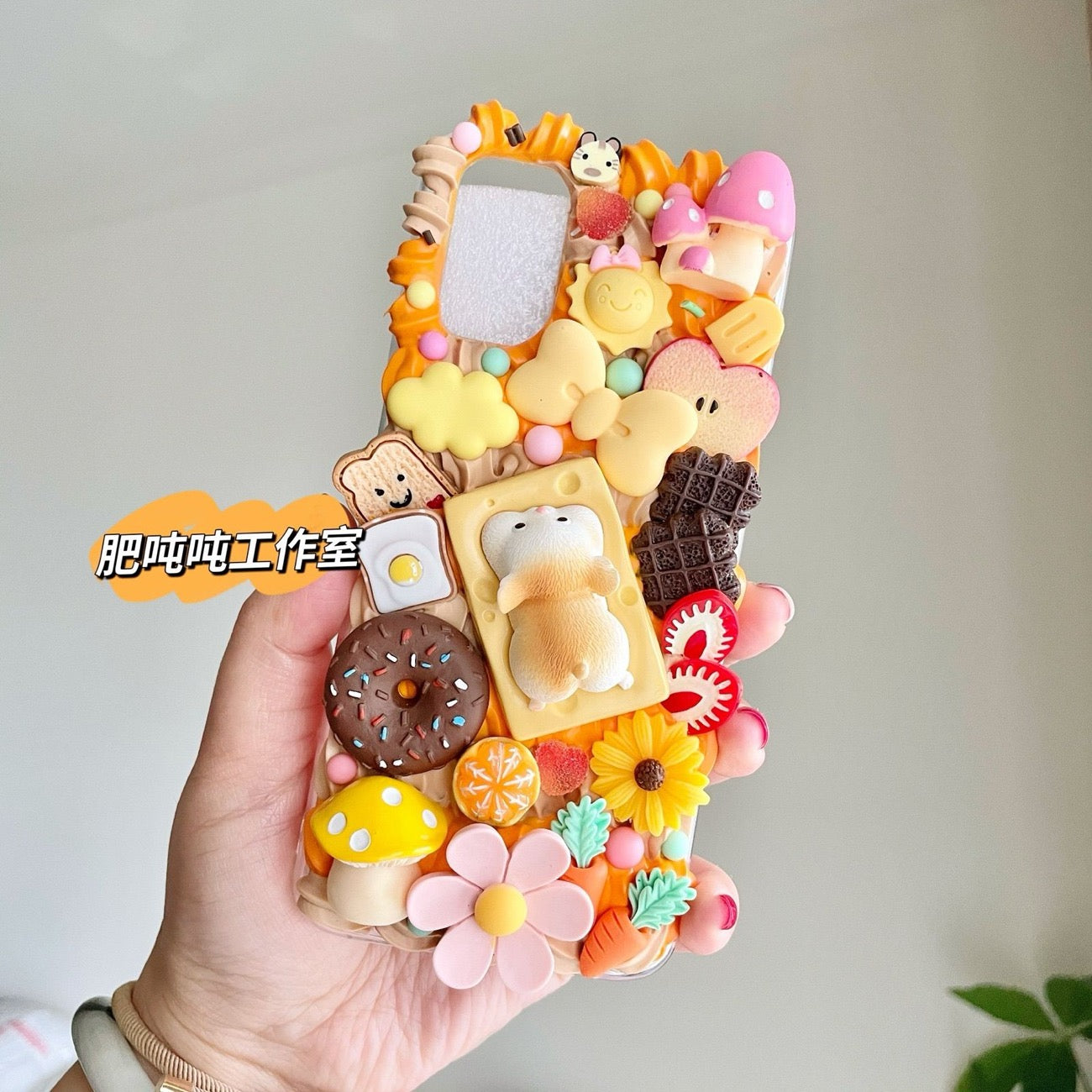Cute cartoon hot melt glue phone case