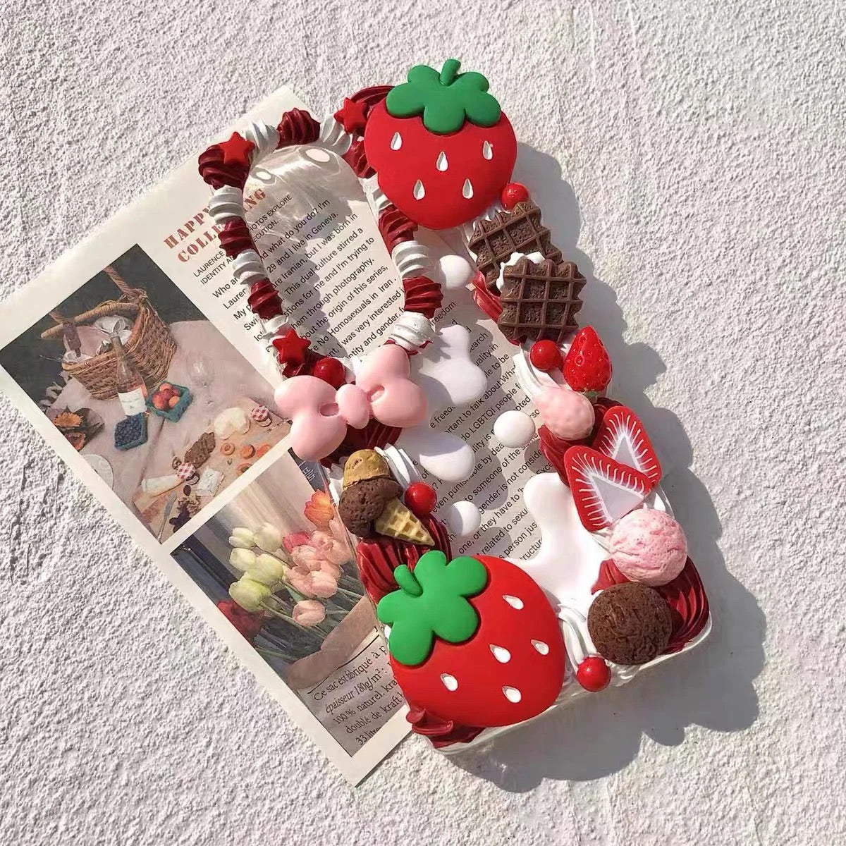Cute cartoon hot melt glue phone case