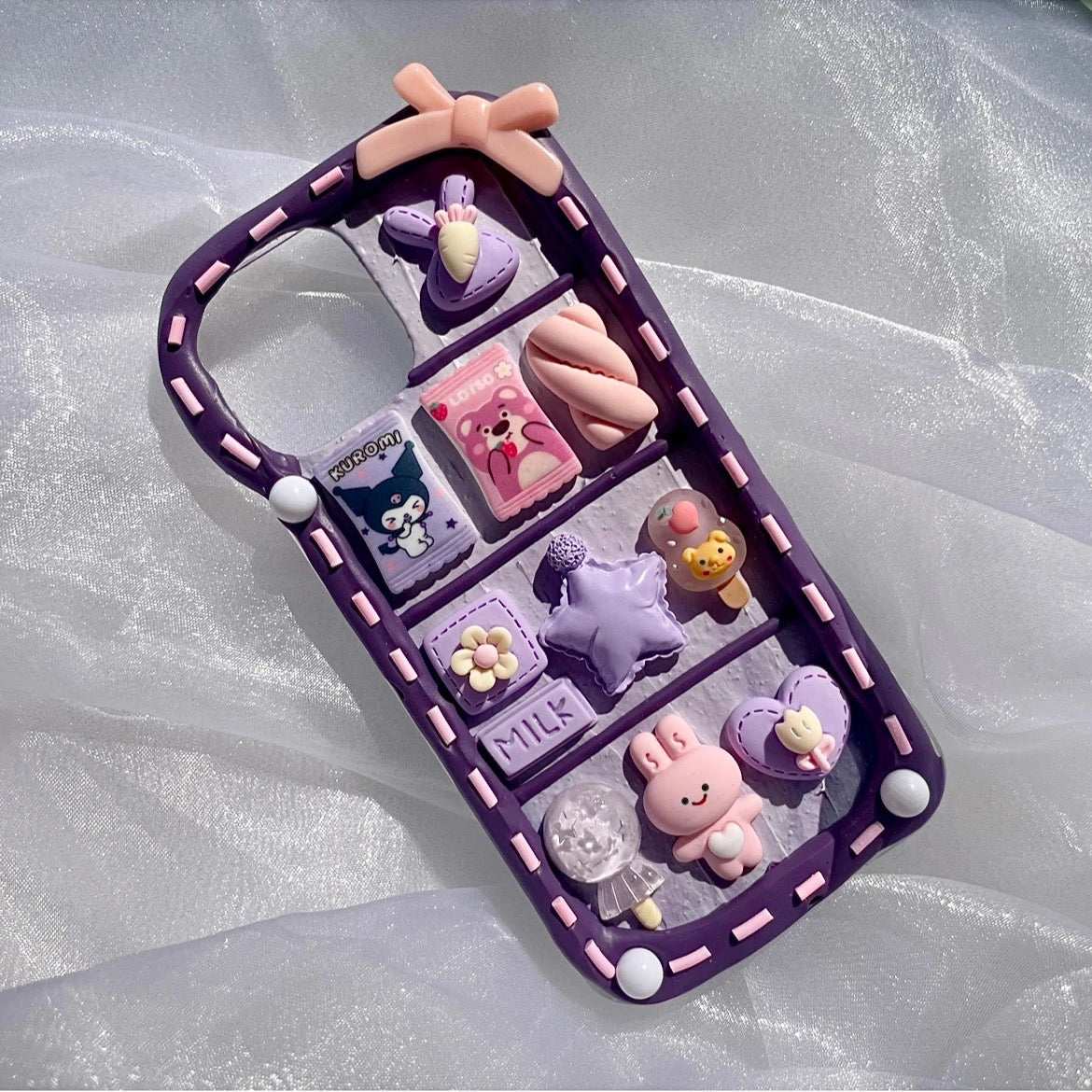 Cute cartoon hot melt glue phone case