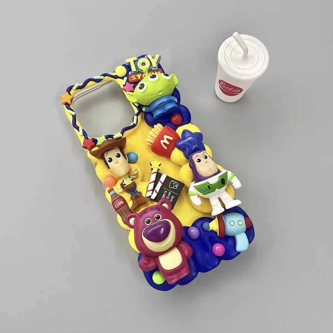 Cute cartoon hot melt glue phone case