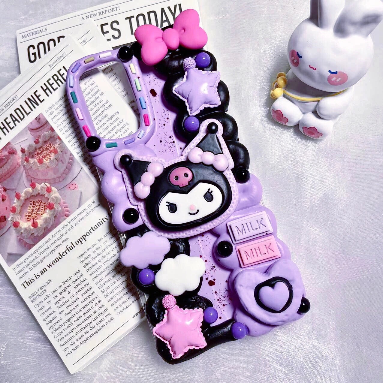 Cute cartoon hot melt glue phone case