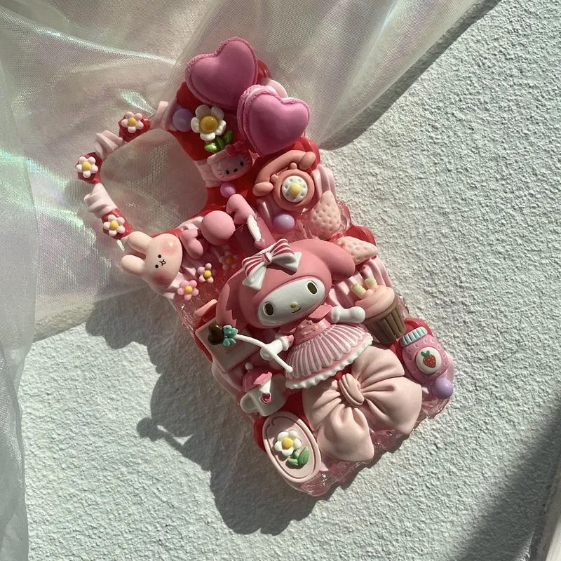 Cute cartoon hot melt glue phone case