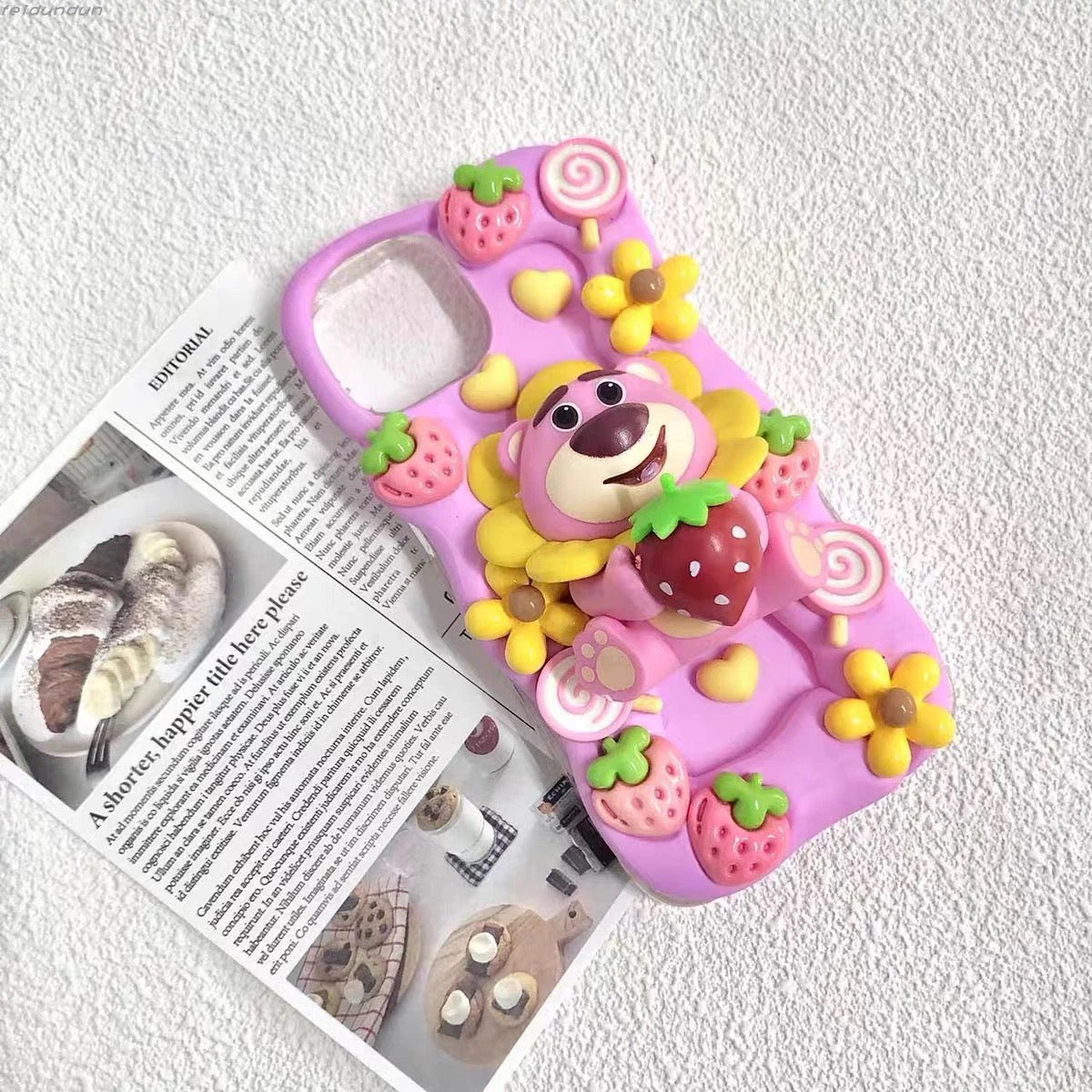 Cute cartoon hot melt glue phone case