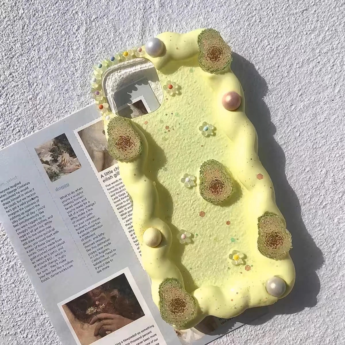Cute cartoon hot melt glue phone case