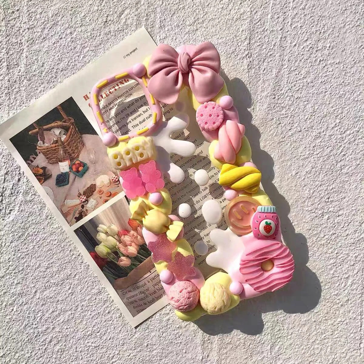 Cute cartoon hot melt glue phone case