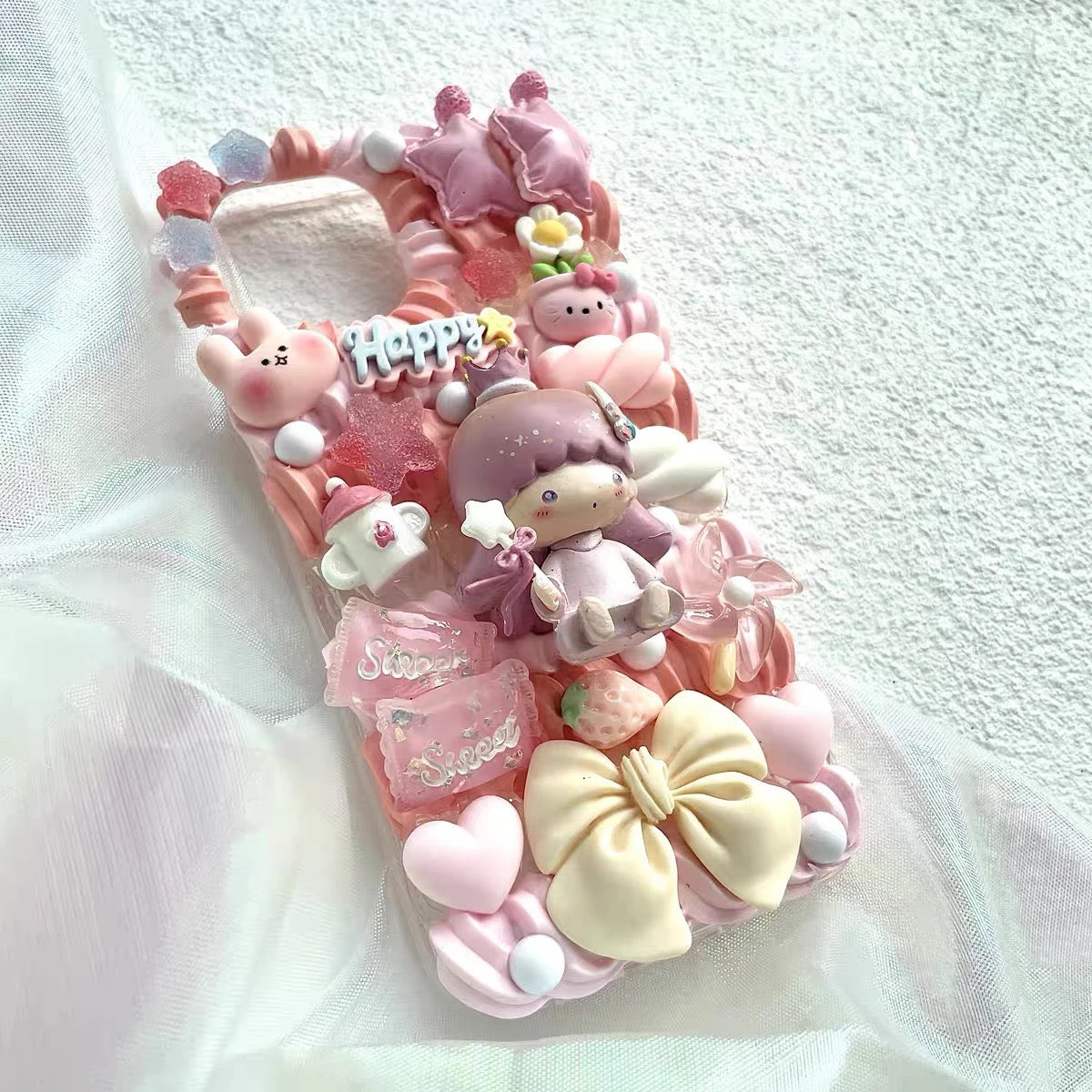 Cute cartoon hot melt glue phone case